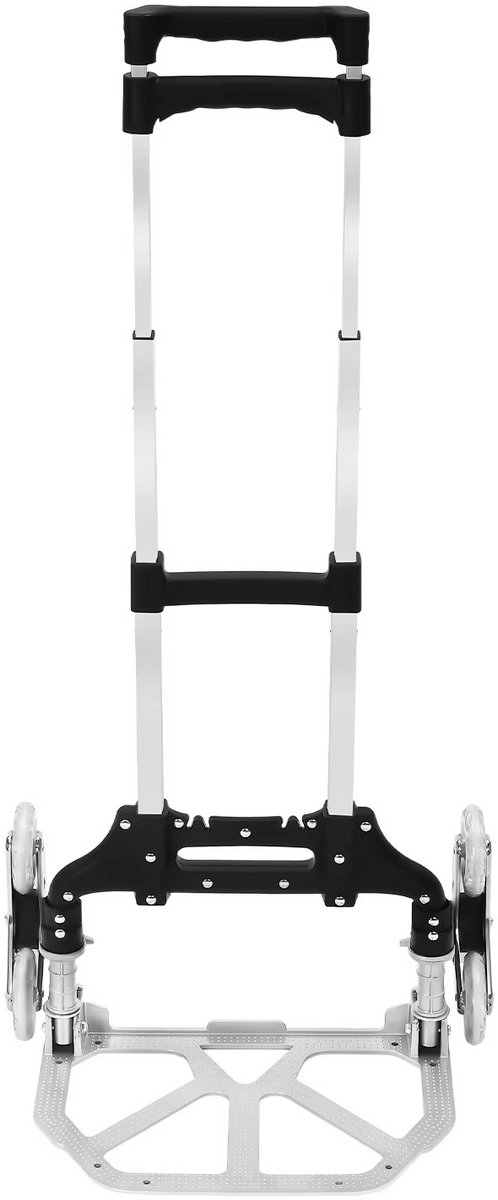 JOYNEXTBUY - 6-Wielige Trapklim Handkar – Opvouwbare Steekwagen – Traploper voor Verhuizen, Boodschappen, Waterkratten, Bagage en Goederen – Zwart