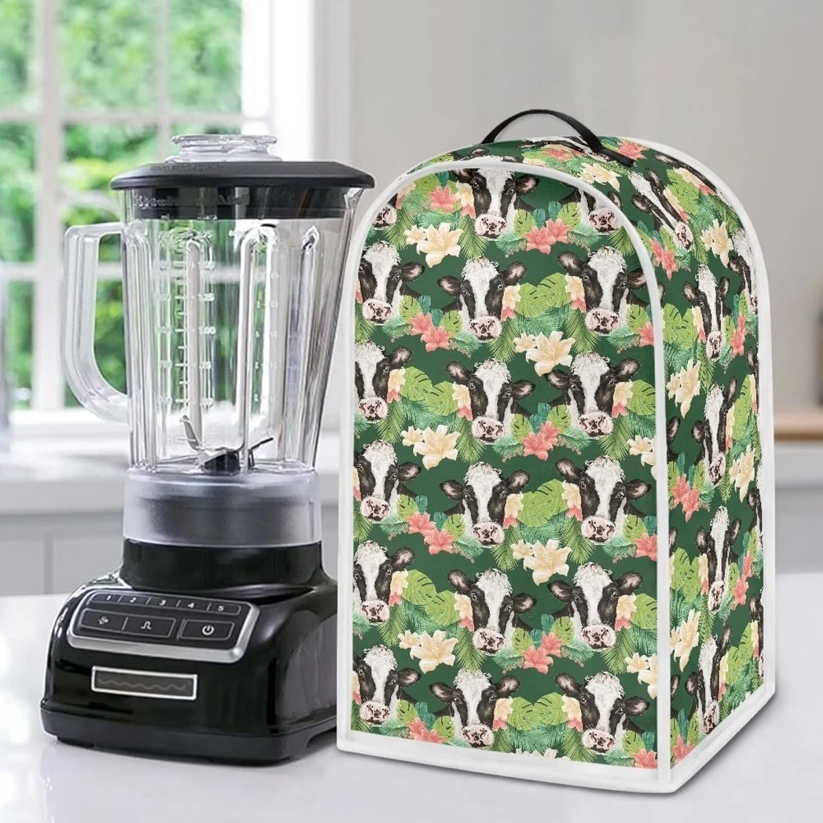 Blenderhoes Apparaathoes Mixer Keuken Beschermen Spatbestendige Stof 24 x 18.5 x 40.5 cm Koe Bloemen Blad