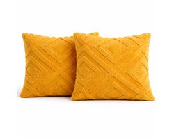 Sierkussens set van 2 40x40 cm Okergeel | Inclusief binnenku