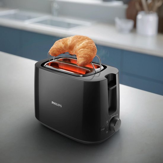 Philips Daily Collection Grille-pain, 8 réglages, access. réchauffe-viennoiseries intégré