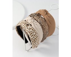 Haarband dames - Diadeem - Trendy tijgerprint - Set van 4 stuks