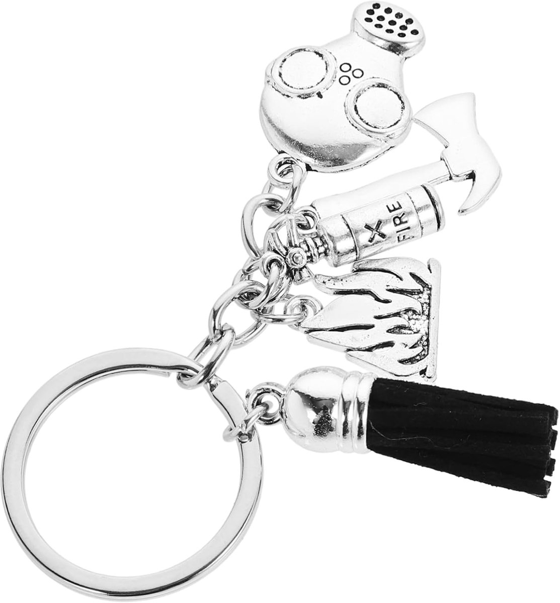 Brandblusser Sleutelhanger - Brandweer Sleutelhanger - Decoratieve Accessoire - Miniatuur Model - 8.5 x 3 cm - Rood