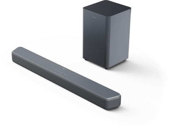 PHILIPS TAB5601/10 - 2.1-kanaals Soundbar - Draadloze Subwoofer - 290W Vermogen - DTS Virtual:X - Dolby Digital Plus - Bluetooth 5.4 - HDMI ARC - USB Audio - Wandmontage - Gun Meta…