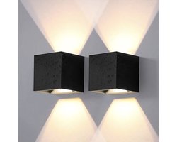 Wandlamp - Binnen - Buiten - 3000K – 10x10x10cm - Muurlamp - Lamp - Buitenlamp – Zwart