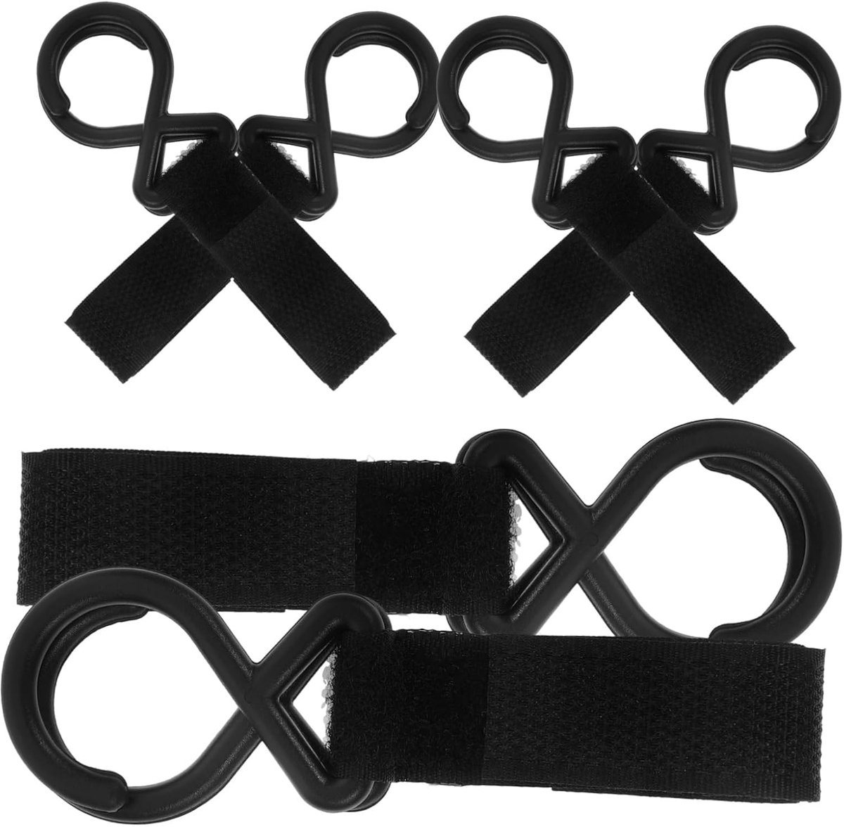 Kinderwagen Haken - Buggy Clips Organizer - Spullen Ophangen - Universeel en Stabiel - 11.5 x 3 cm - Zwart