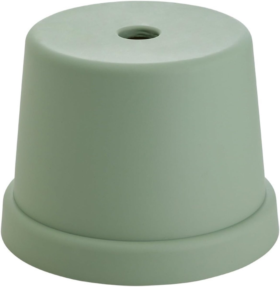 Ronde Plastic Kruk - Voetenbankje Ottomaan - Zitten Schoenen Wisselen - Stapelbaar Compact Design - 25x25x18.5cm - Groen