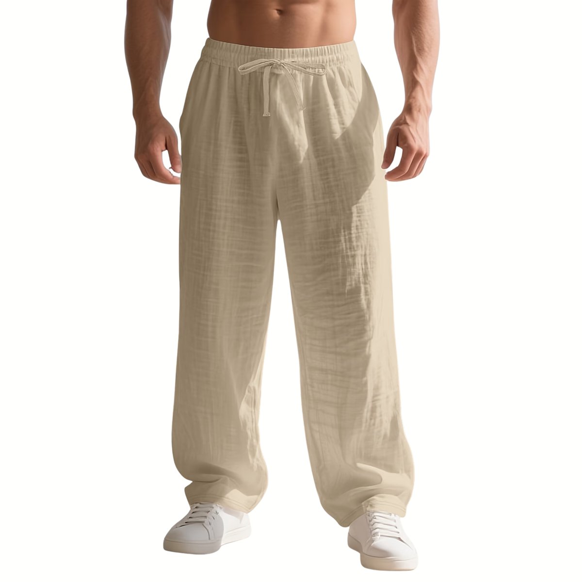 Currero Linnen Broek Heren - Zomerbroek - Volwassenen - Lange Broek - Pantalon - Strandbroek - Zomer - Ibiza Stijl - Khaki XXXL