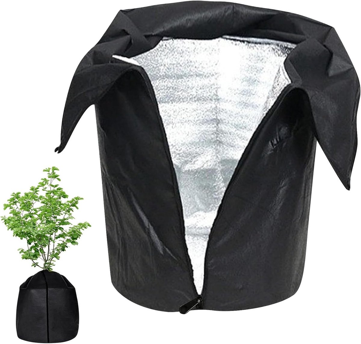 Isolerende Plantbeschermingszak 45 x 50 cm voor Winterbescherming van Potplanten met Rits, Vorstbescherming voor Planten en Struiken