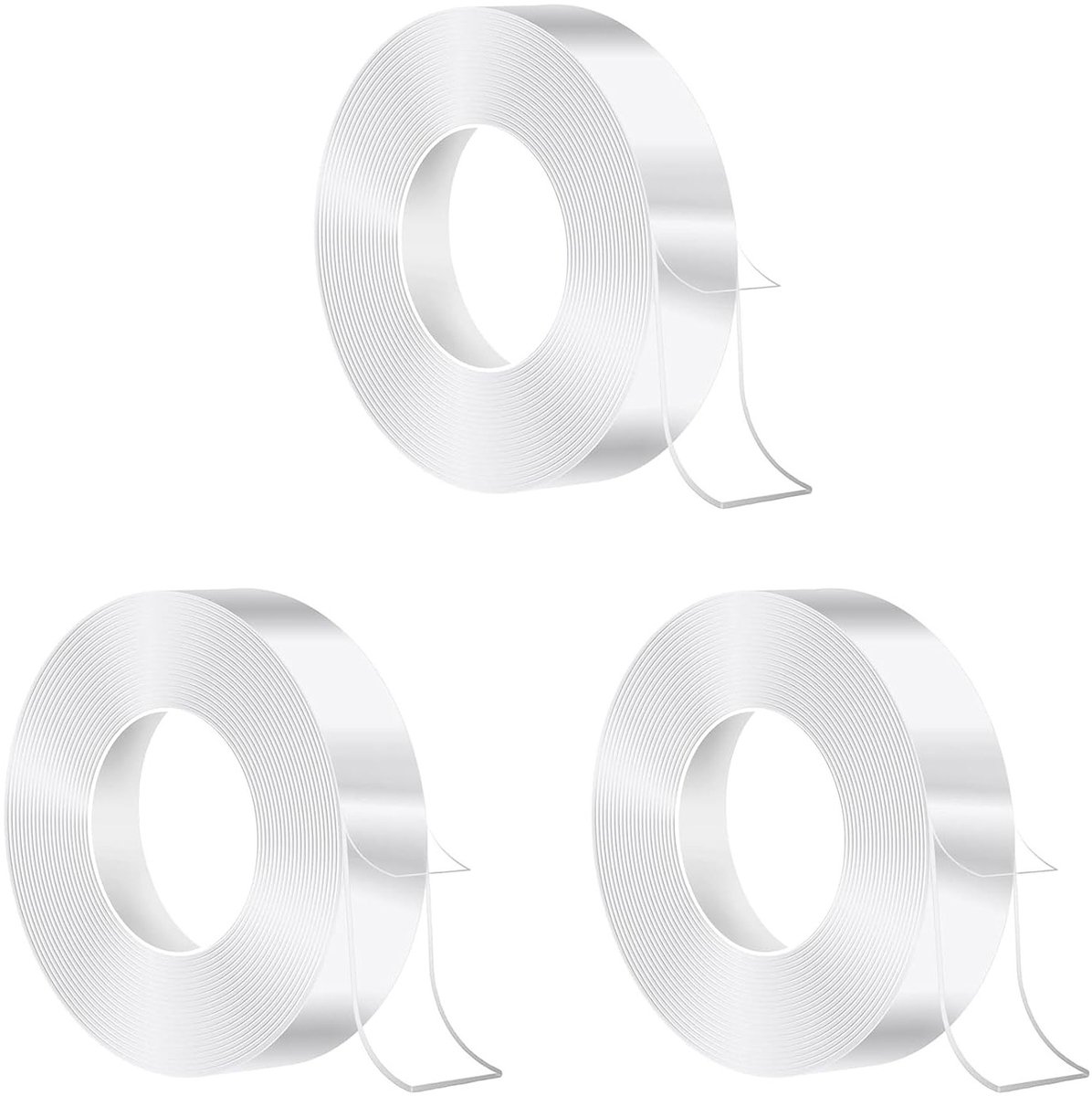 Dubbelzijdige Nano Tape - Extra Sterke Plakband voor Vloerkleden, Keuken en Feestdecoratie - 3 Rollen van 3 Meter