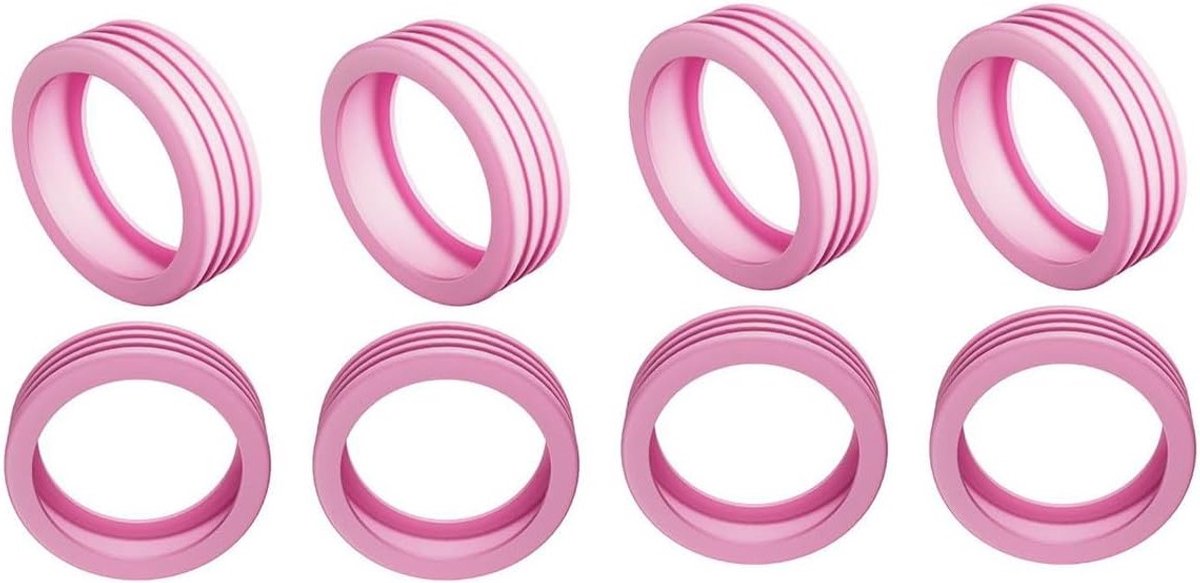Set van 8 Siliconen Koffers met Wielen - Beschermhoezen voor Spinner Bagage en Bureau Stoel Wielen, Roze, Mode Accessoire