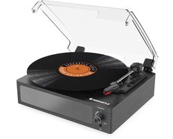 Oakcastle TT100 Platenspeler - Bluetooth - RCA-aansluiting - 3,5 mm Jack - Toerentalregeling - Zwart