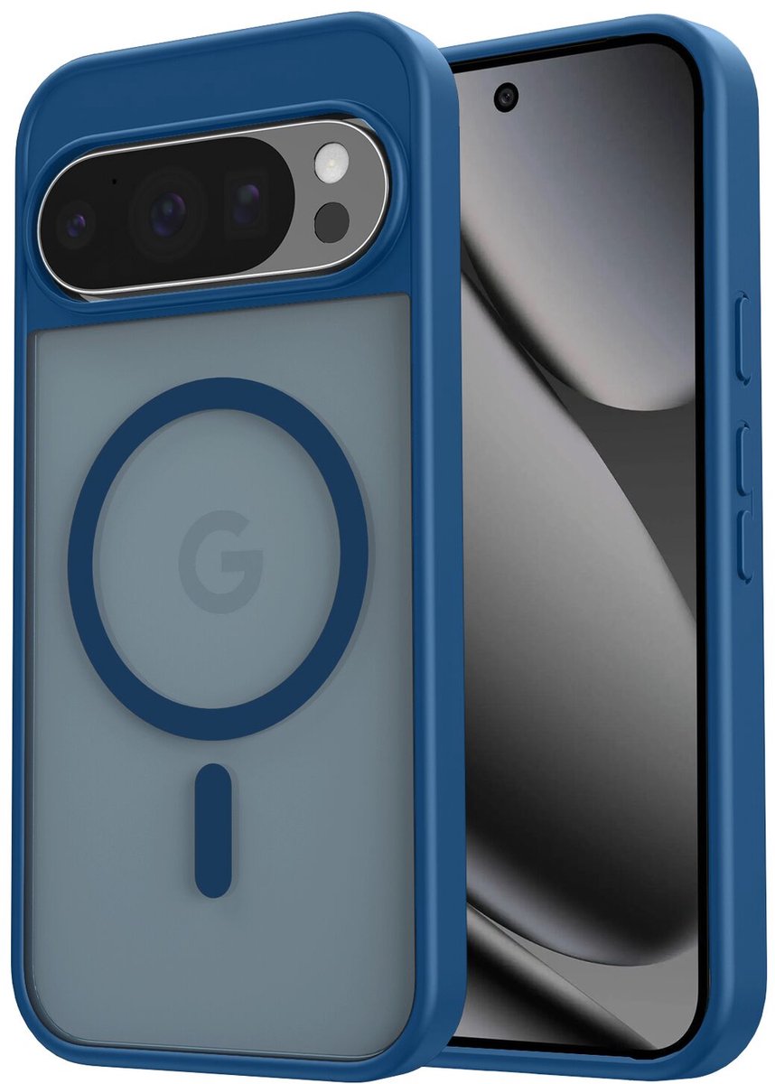 Hoesje Geschikt voor Google Pixel 10 / 10 Pro - Compatibel met MagSafe / Qi2 - Matte Beschermhoes - PixelSnap Back Cover met Magneet - Blauw