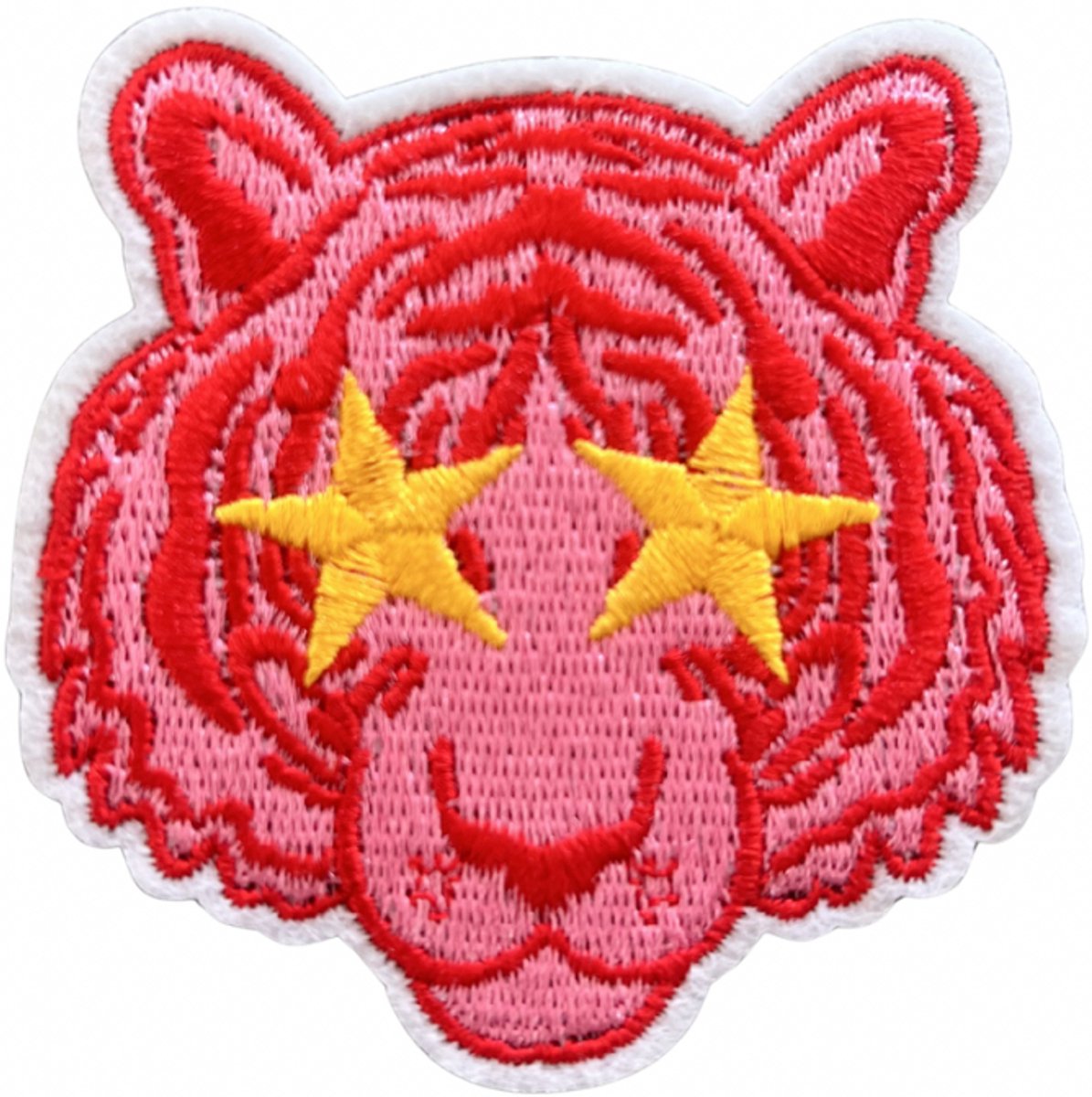 Leeuw Dier Roze - Strijk Embleem - Opstrijkbare geborduurde patches - Kleding Patchs - Versiering Voor Kleding - Iron On - Doe-het-zelf-accessoires - Naai op geborduurde applicatie