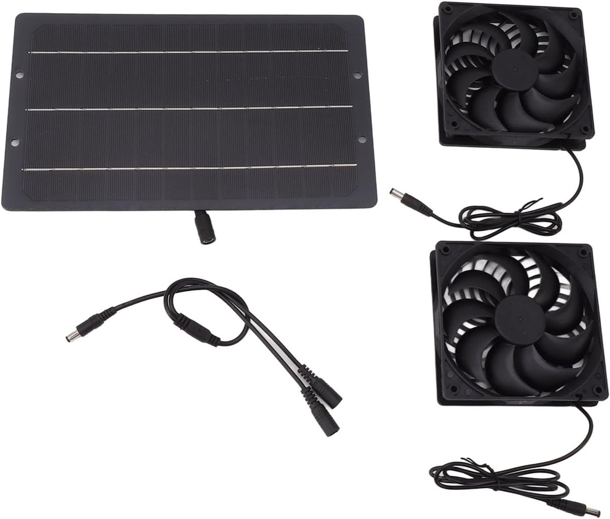 Zonne-energie Ventilatorset - Afzuigventilator Zonnepaneel - Luchtkwaliteit Verbeteren - D