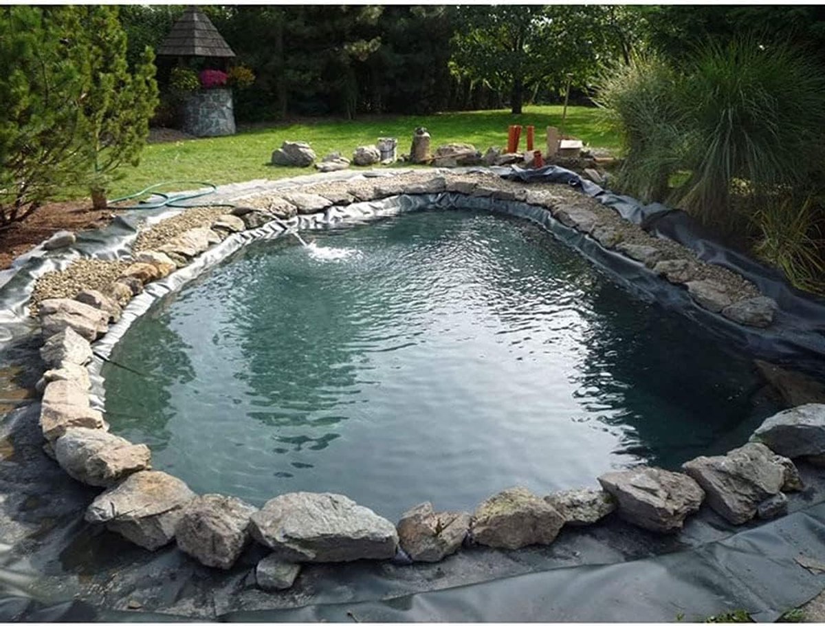 Vijverfolie EPDM - Waterdichte Liner - Vijver Aanleggen - Scheurvast Materiaal - 5x5m - Zw