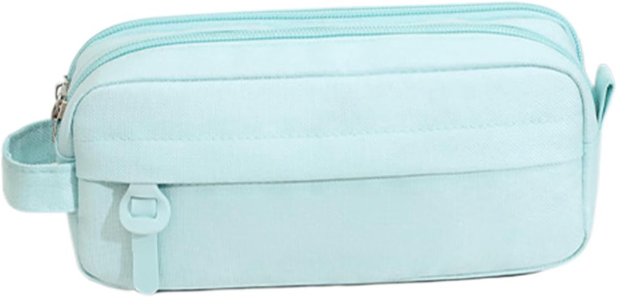 Etui Met Pennen - Etui Pennenhouder - School Organiseren - Dubbele Laag - 21x9x6cm - Blauw