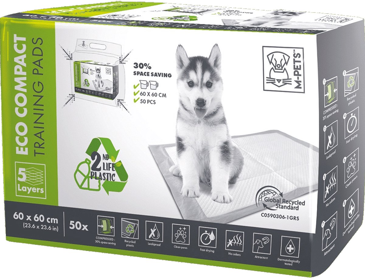 M-Pets Eco compact training pads 60 x 60 cm 50 stuks