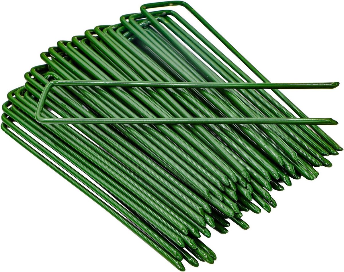 U-vormige tuinpinnen voor het vastzetten van gazon, onkruiddoek en grasmatten - 15CM, 40 stuks