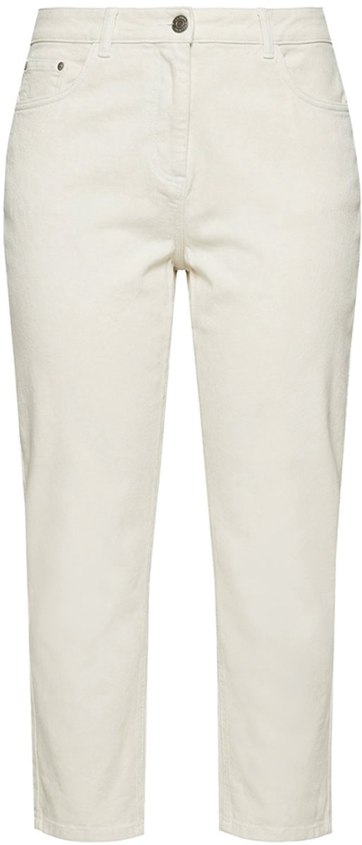 Ulla Popken - Dames - Mom jeans stretchdenim 5-pocketmodel - Vanille - Maat 58