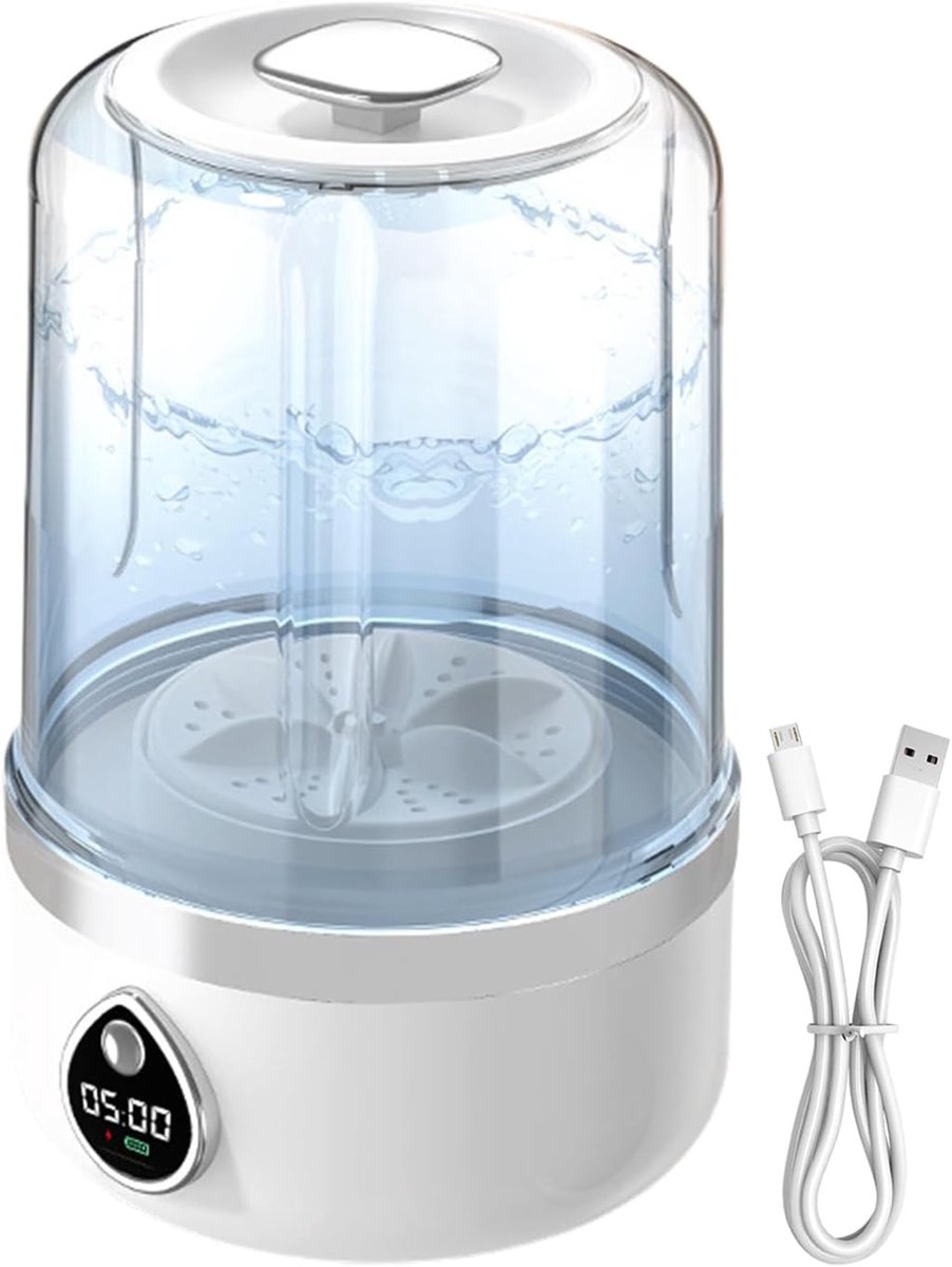 Ondergoedwasmachine - Draagbare wasmachine - Hygiënisch reinigen - Ultra-opvouwbaar ontwerp - 14 x 14 x 14 cm - Wit