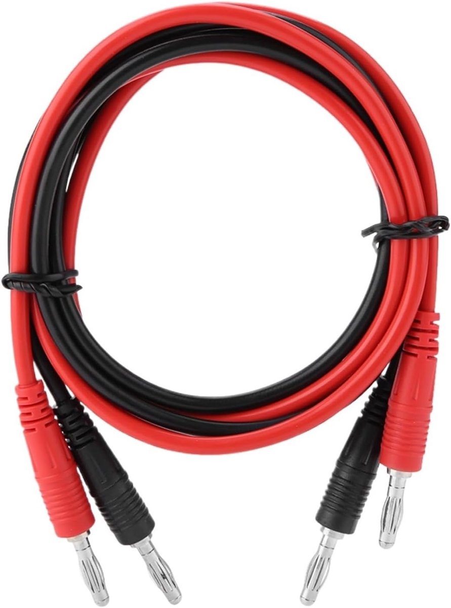Bananenstekker Testkabel - Testsonde Multimeter - Elektrisch Testen - Veilig en Duurzaam - 103 cm - Rood Zwart
