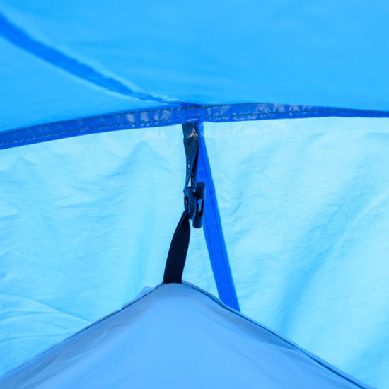 Tunneltent voor 2-3 Personen - 190T Campingtent met Haringen - Glasvezel & Polyester - Lichtblauw - 426 x 206 x 154 cm — afbeelding 3