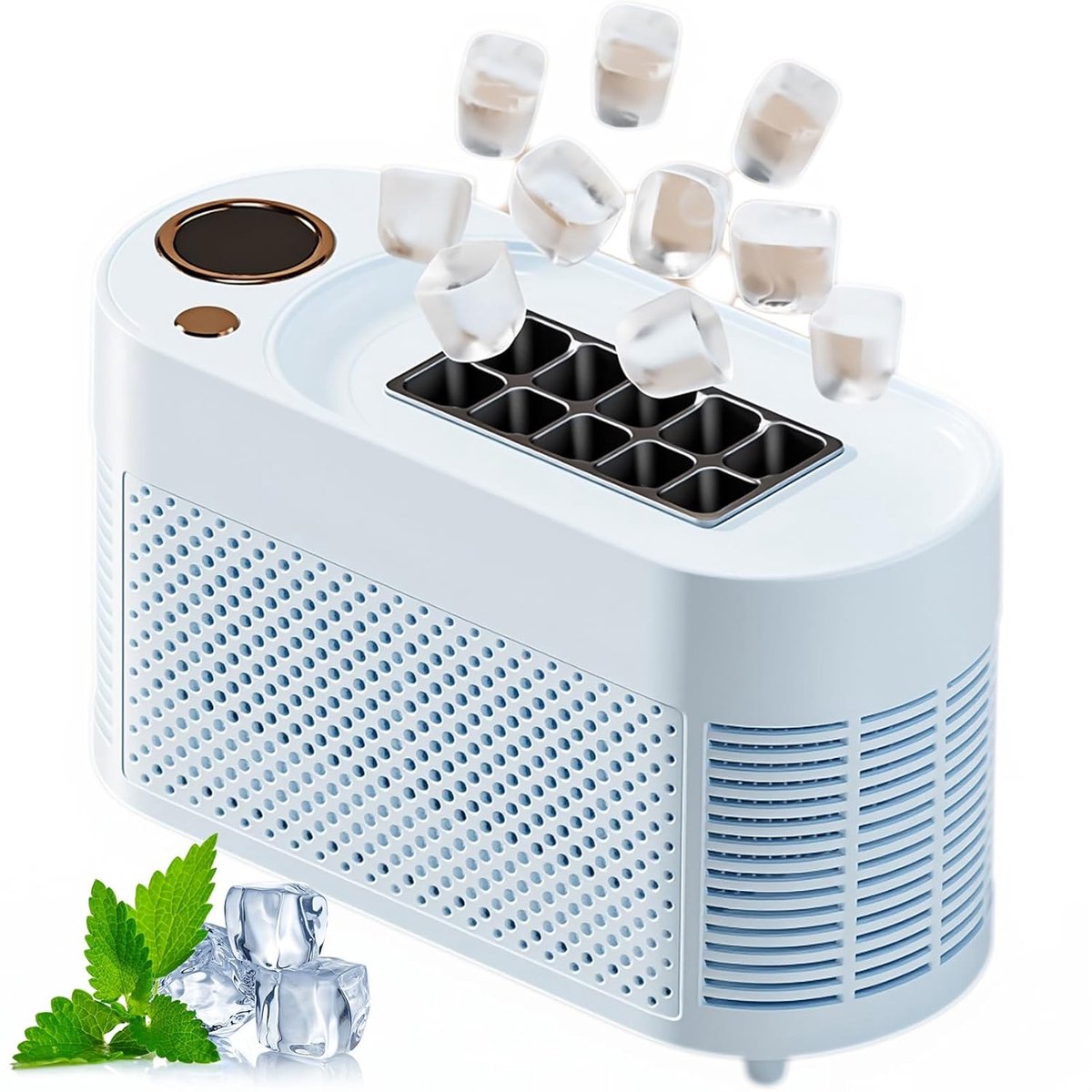 Draagbare IJsmachine - Mini IJsmaker Keuken - Drankjes Koelen - 10 Blokjes per 10 Min - Compact Design - Blauw