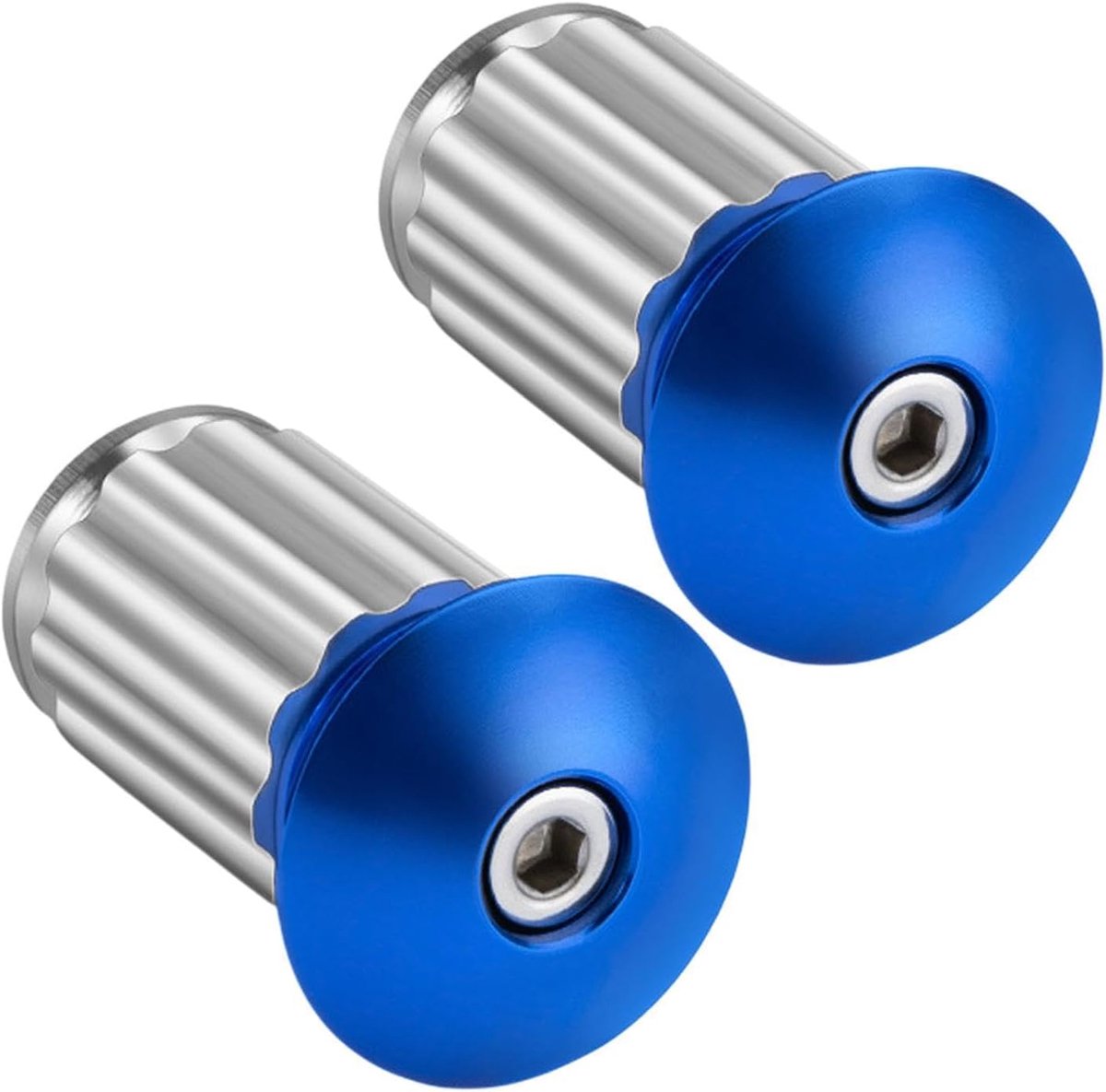 Stuur Eindkappen - Stuurdopjes Handgrepen - Fietsen Stabiliseren - Aluminium Legering - 8x4x2.4 cm - Blauw
