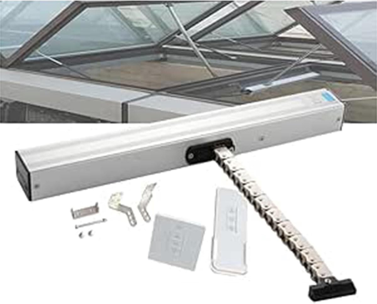 Elektrische Raamopener - Automatische Raamopener Actuator - Ventilatie Verbeteren - Afstandsbediening & Handmatige Schakelaar - 400N - Grijs