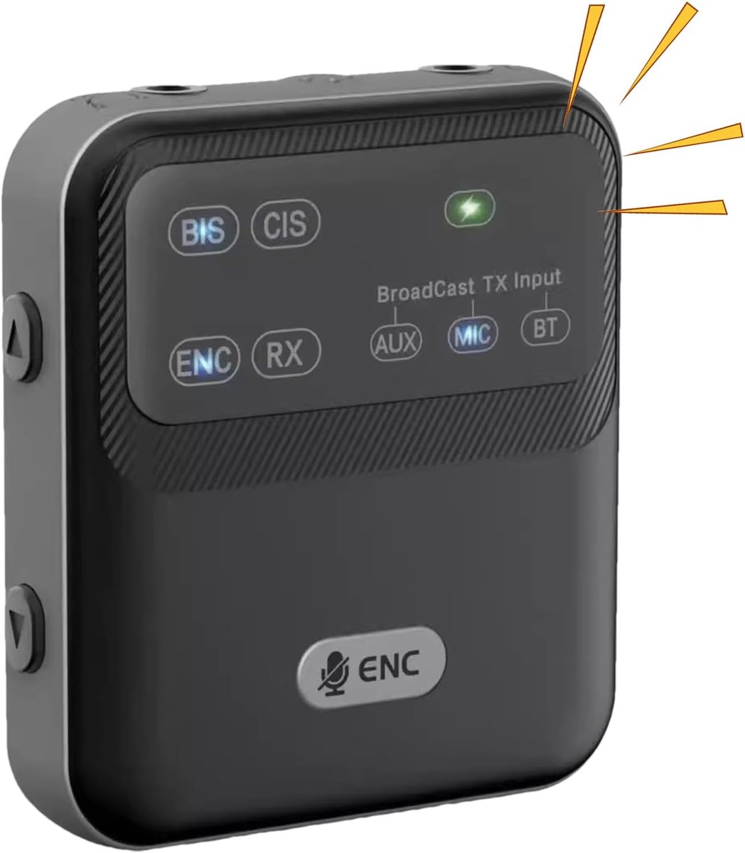 Draadloze Audio Zender Ontvanger - Microfoon Zender - Draadloze Communicatie - Ruisvrije Spraakoverdracht - 7 x 6 x 1.5 cm