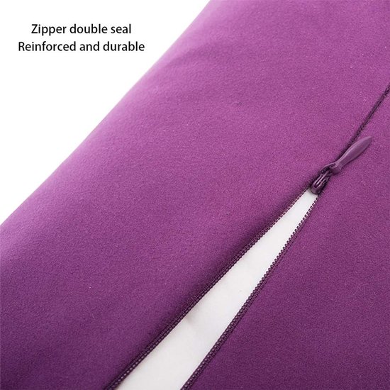 Yoga Bolster Kussen - Meditatie Kussen Rechthoekig - Yoga Houdingen Verbeteren - Antislip Ondersteuning - 65x30x17 cm - Paars — afbeelding 2