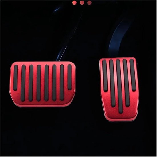 Pedaalhoezen Aluminium - Antislip Pedaal Covers - Veiliger Rijden - Antislip Oppervlak - Set van 3 - Rood — afbeelding 2