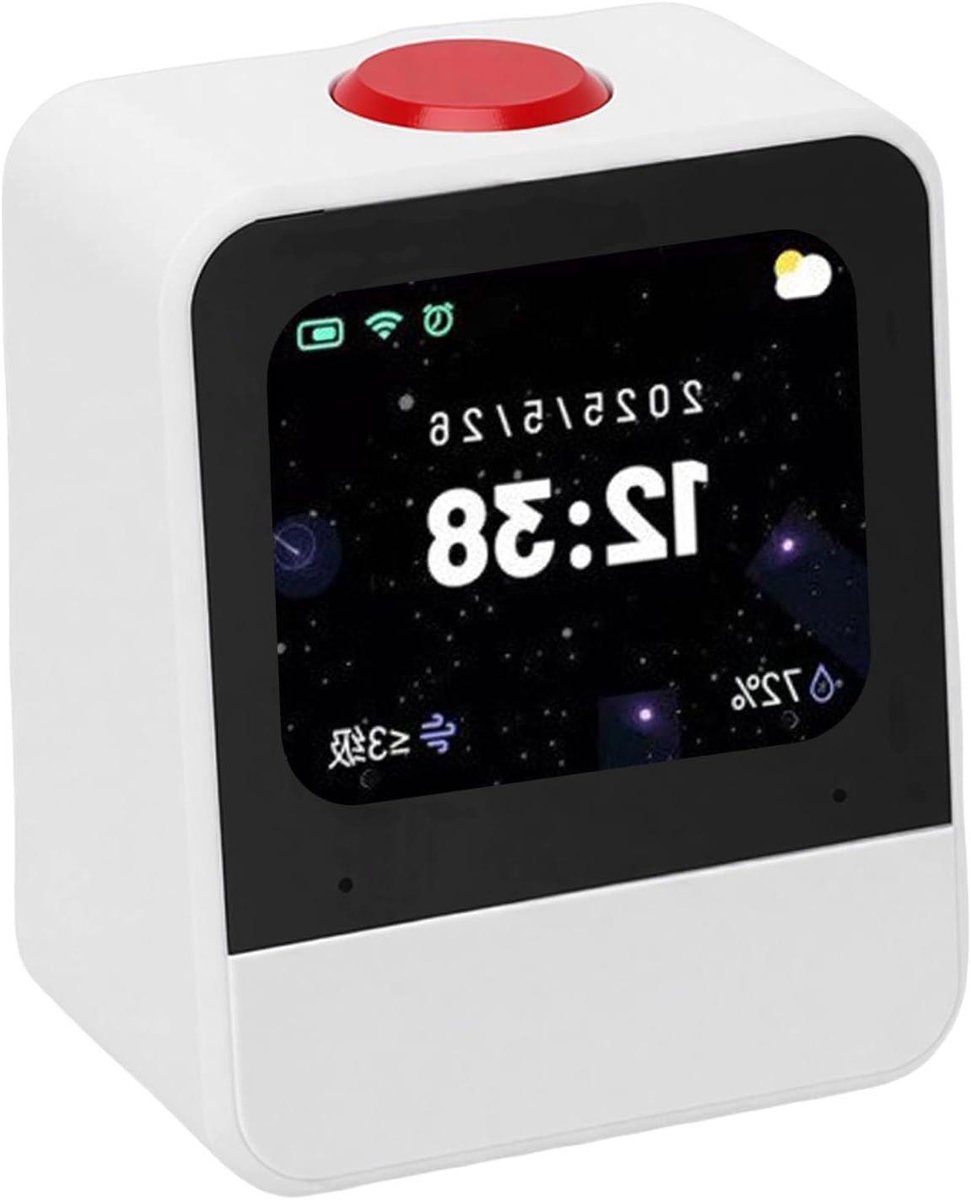Slimme Wekker - Digitale Klok - Muziek Luisteren - AI-stembediening - 7x5 cm - Wit