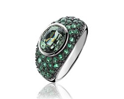 ZINZI zilveren ring groen ZIR1045G