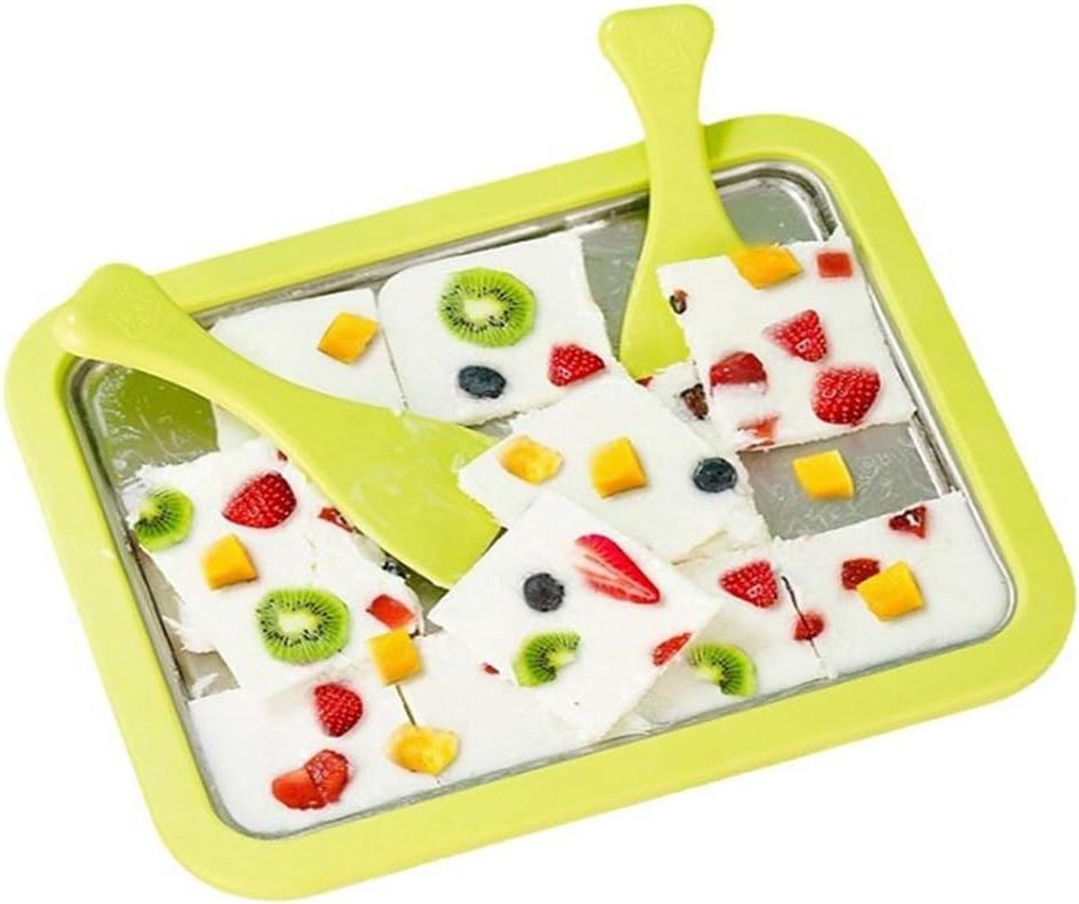 IJsmachine Roestvrij Staal - Yoghurtmachine Fruitijs - Zelf IJs Maken - Snelkoel Technologie - Dubbele Schrapers - Zilver