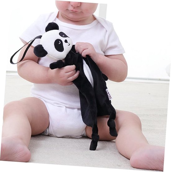 Baby Comfort Deken - Kalmerende Handdoek Knuffel - Baby Verzorgen - Zacht Pluche Materiaal - 28 x 28 cm - Panda — afbeelding 4