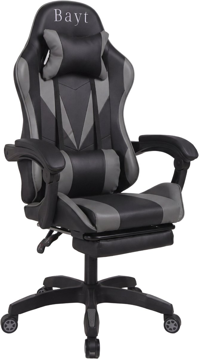 Bayt Gamestoel - Gaming Chair - Gamingstoel - Ergonomische Bureaustoel - Verstelbaar - Zwart en Grijs