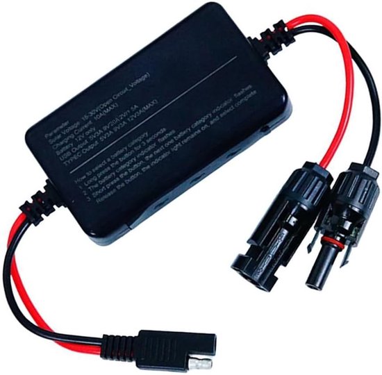 MPPT Solar Controller - Laadregelaar Zonnepaneel - Batterij Opladen - Maximale Energie Tracking - 10A - Zwart