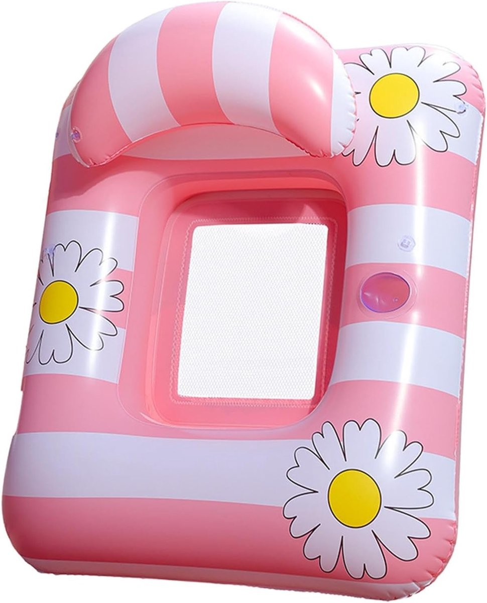 Hangmatvlotter Zwembad - Opblaasbare Drijver - Water Ontspanning - Verkoelend Mesh Centrum - 98x86cm - Roze