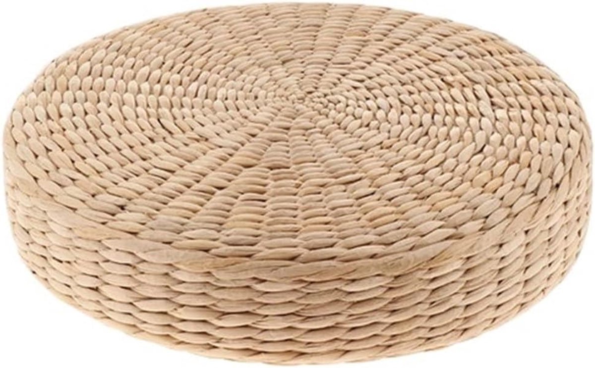 Vloerkussen - Poef Meditatie - Ontspannen Zitten - Natuurlijk Materiaal - Hoogte 6 cm - Kaki