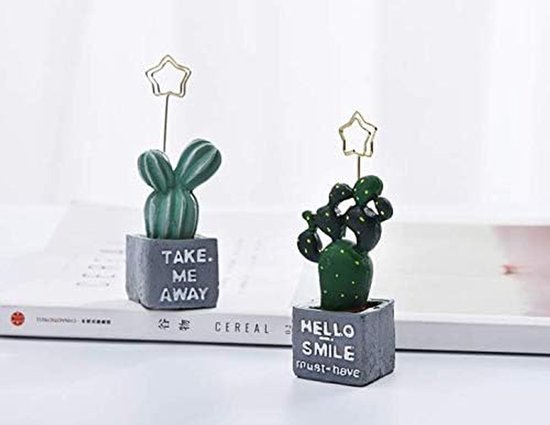 Mini Kaarthouder - Memo Clip - Bureau Organisatie - Cactus Design - 4 Stuks - Meerkleurig — afbeelding 5