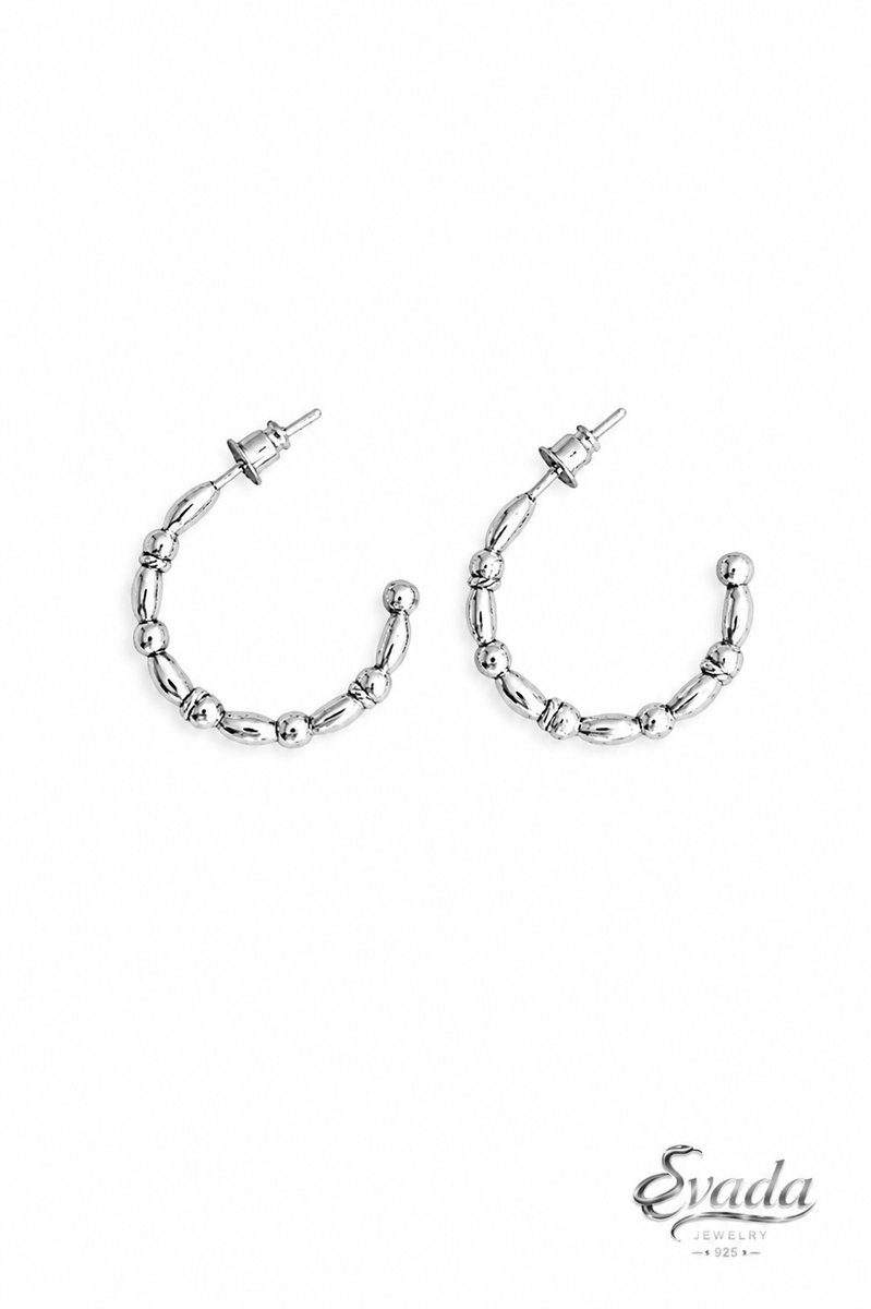 EVADA Jewelry 925 Sterling Zilver Oorbellen – Organisch Design – Dames Hoop Oorbellen