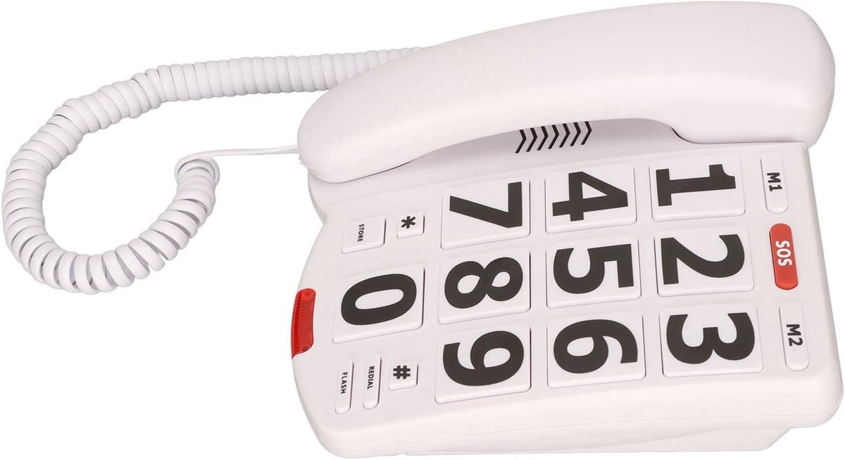 Vaste Telefoon - Grote Knoppen Telefoon - Gemakkelijk Bellen - Aanpasbaar Volume - Niet van toepassing - Wit