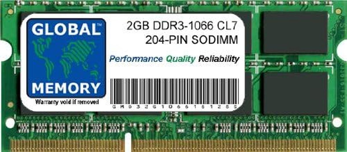 Geheugenmodule Laptop - RAM Module - Systeem Upgrade - Hoge Prestaties - 2GB DDR3 - Groen