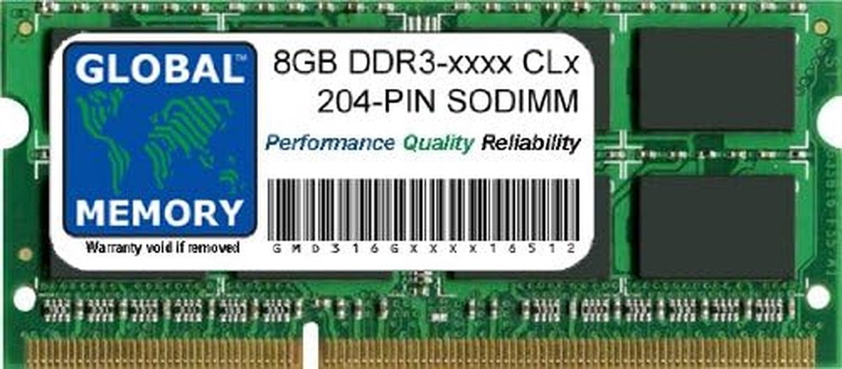 Geheugenmodule RAM - Laptop Geheugen - Systeemprestaties Verbeteren - Hoge Snelheid DDR3 - 8GB - Groen
