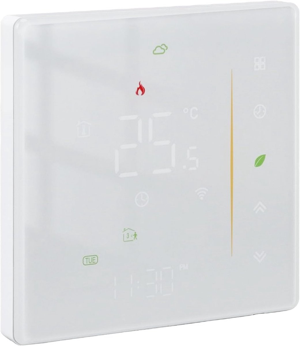 Intelligente Temperatuurregelaar - Slimme Thermostaat - Comfort Verwarmen - App en Spraakbesturing - 95-240V - Wit