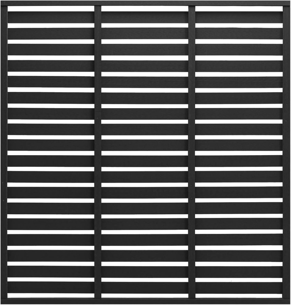 Hekpaneel - Tuinhek Sierhek - Tuin Afscheiden - Lamellenontwerp - 180 x 180 cm - Zwart