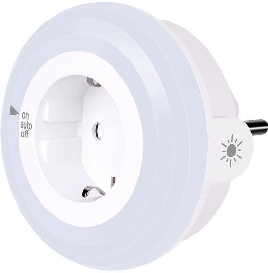 carmdering - Nachtlampje voor Stopcontact - 1x LED nachtlampjes tussenstekker - Nachtlampjes LED stopcontact - Nachtlicht met schemeringssensor van Carmdering — afbeelding 2