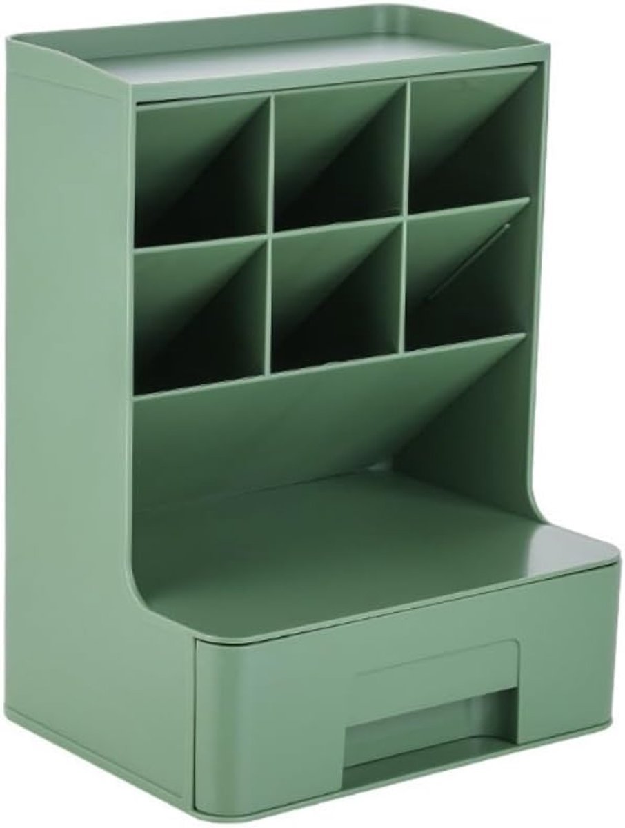 Opbergdoos Bureau - Bureau Organizer - Sieraden Opbergen - Met Lade - 19.5x15x26 cm - Wit