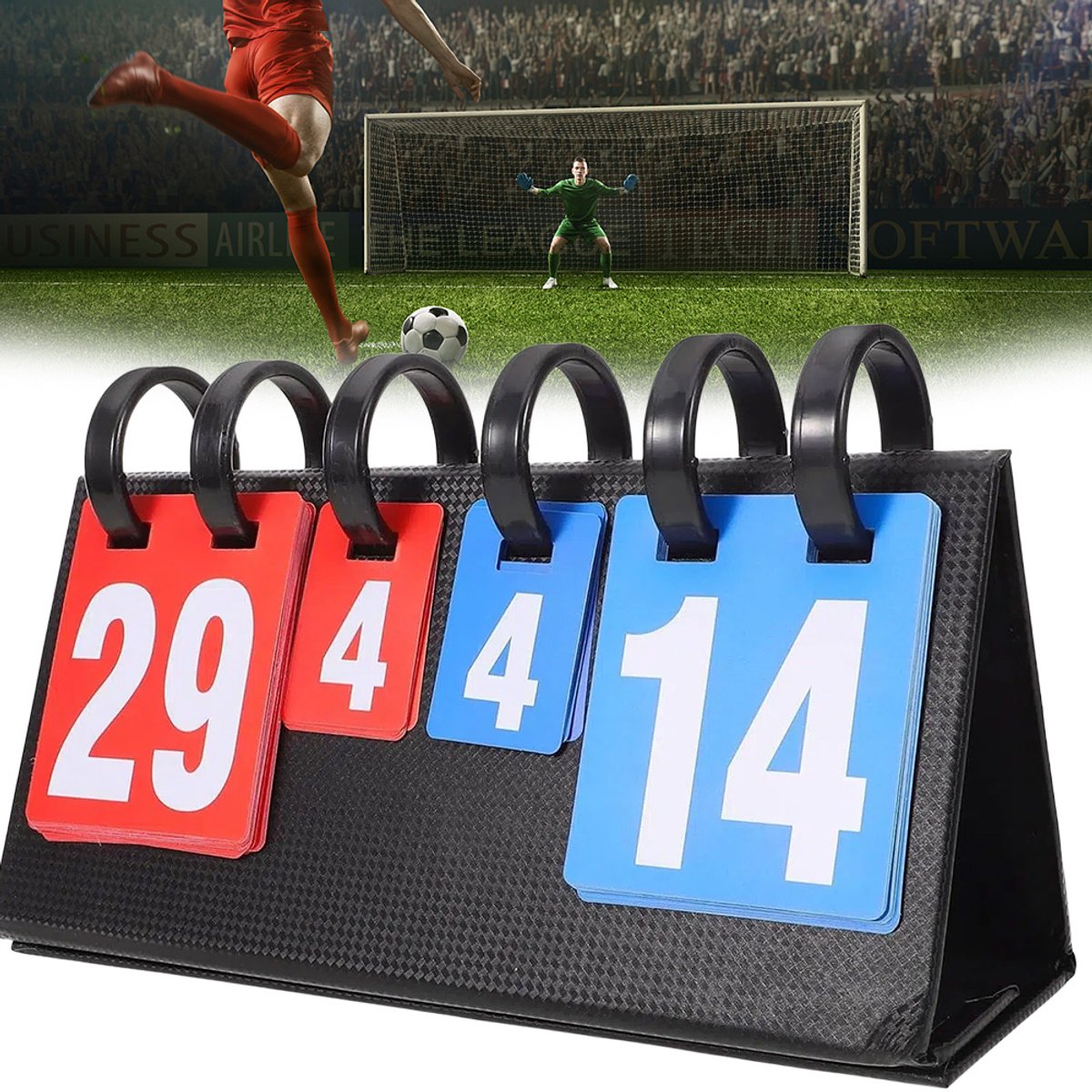 Score Keeper - Telbord - Score Flipper - Grote Cijfers - Gemakkelijk Bladzijden Omslaan - Waterdicht en Stofdicht - Rood & Blauw